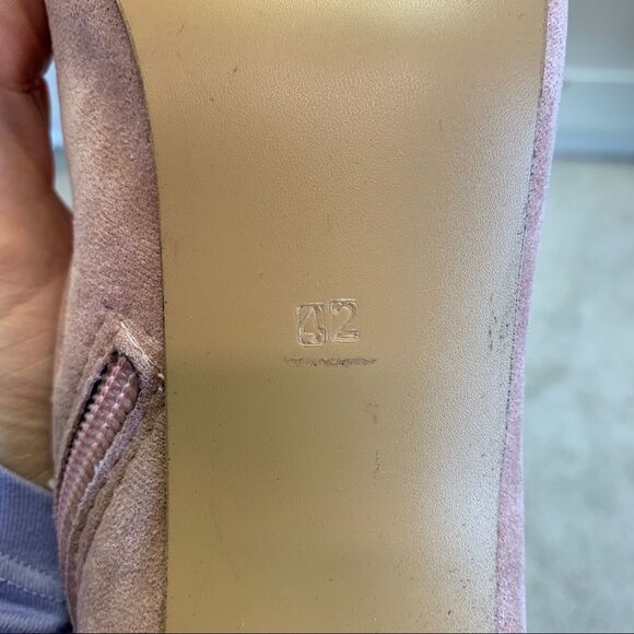 Faux Suede Over Knee Boots Rhinestone Block High Heel Stretch Thigh Boot pink 🔥 - Picture 9 of 10